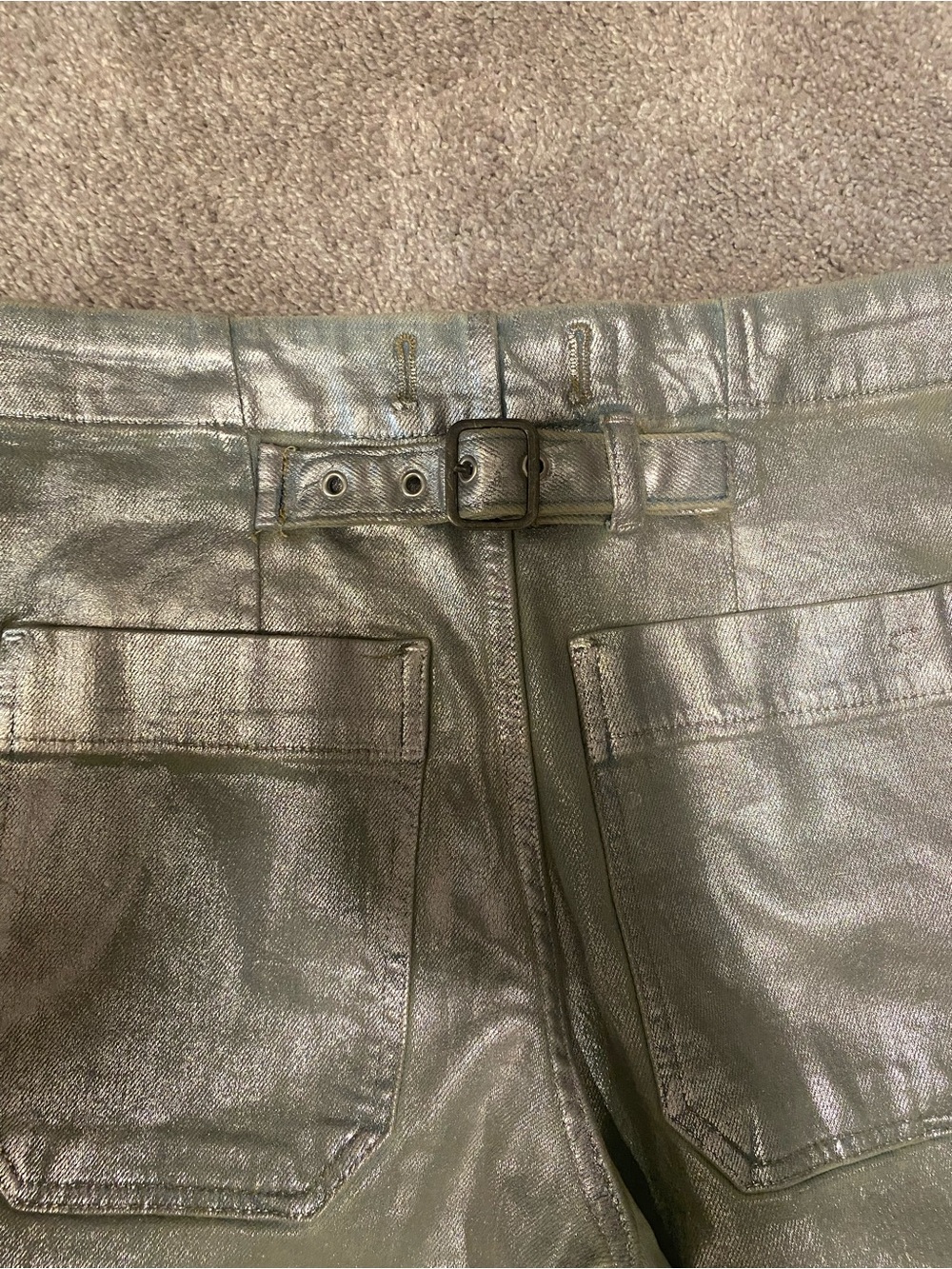 Pilcro Metallic Silver Women’s Crop Pants - Picture 4 of 11